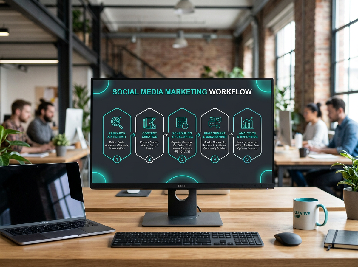 Structured marketing process schematic diagram