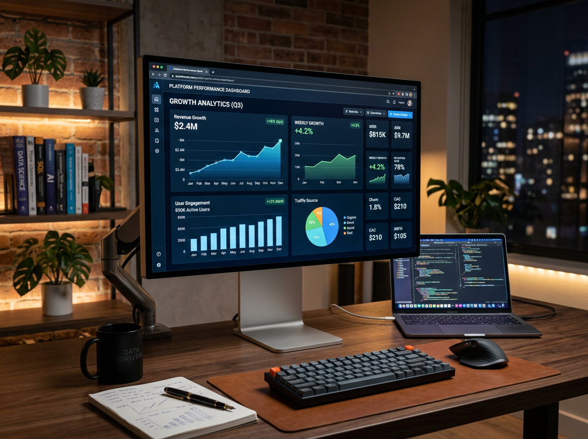 Performance growth analytics display
